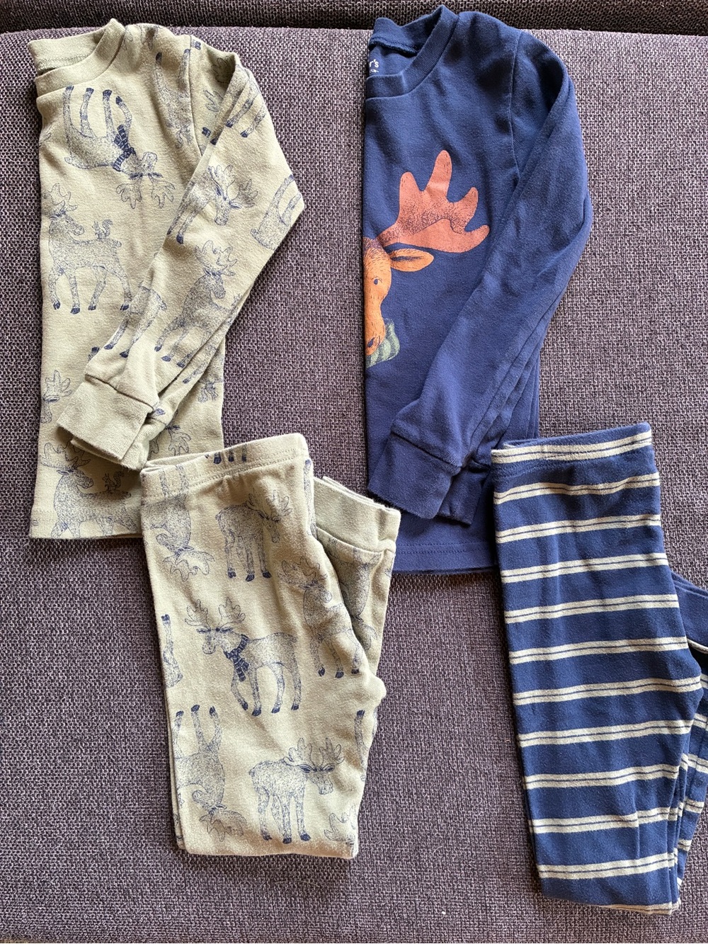 Carter’s Toddler Boy Long Sleeve Pant Pajama Set Bundle. 5T